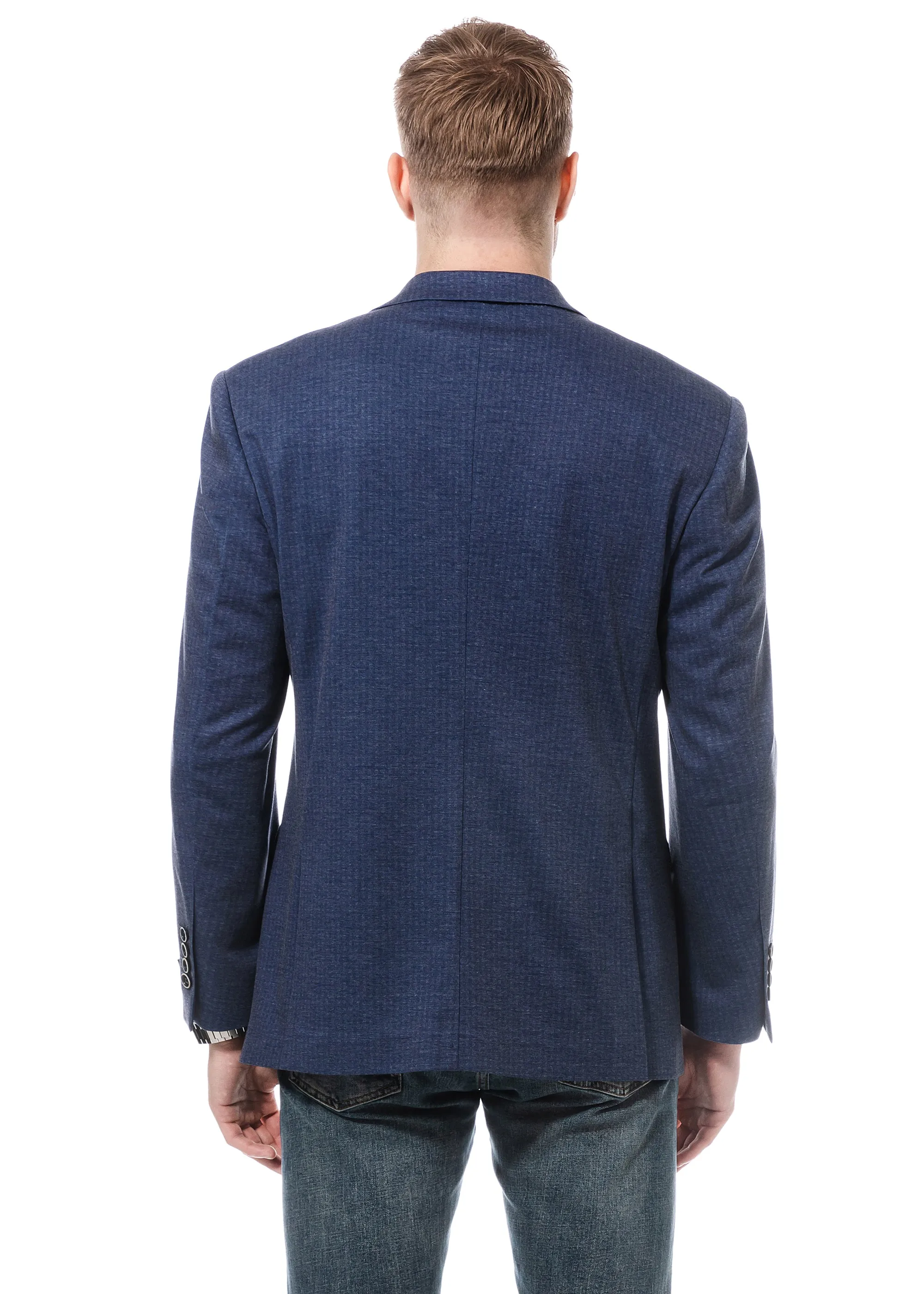1 Like No Other Tonal Gingham Navy Check Blazer