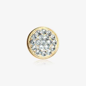 14 Karat Gold Brilliant Sparkle Multi-Gem Round Dermal Anchor Top Part