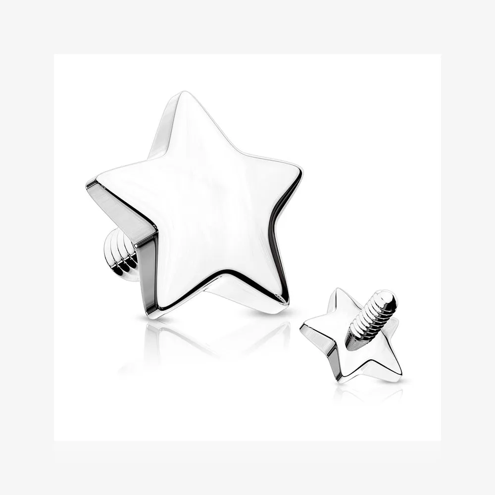 14 Karat White Gold Star Dermal Anchor Top