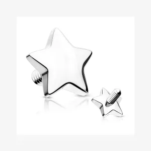 14 Karat White Gold Star Dermal Anchor Top