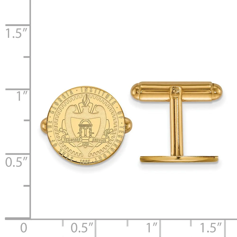 14k Gold Georgia Institute of Technology Crest Cuff Links