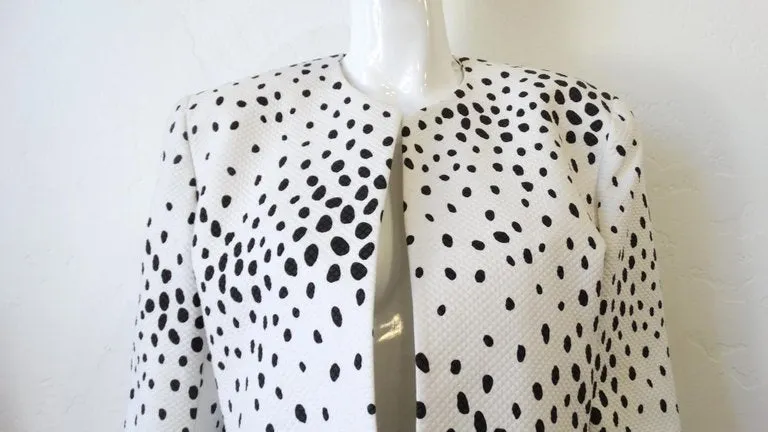 1980s Christian Dior Quilted Polka Dot Blazer