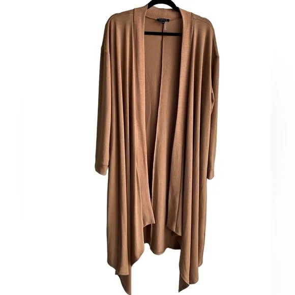 1.STATE Long Sleeve Drape Front Maxi Cardigan