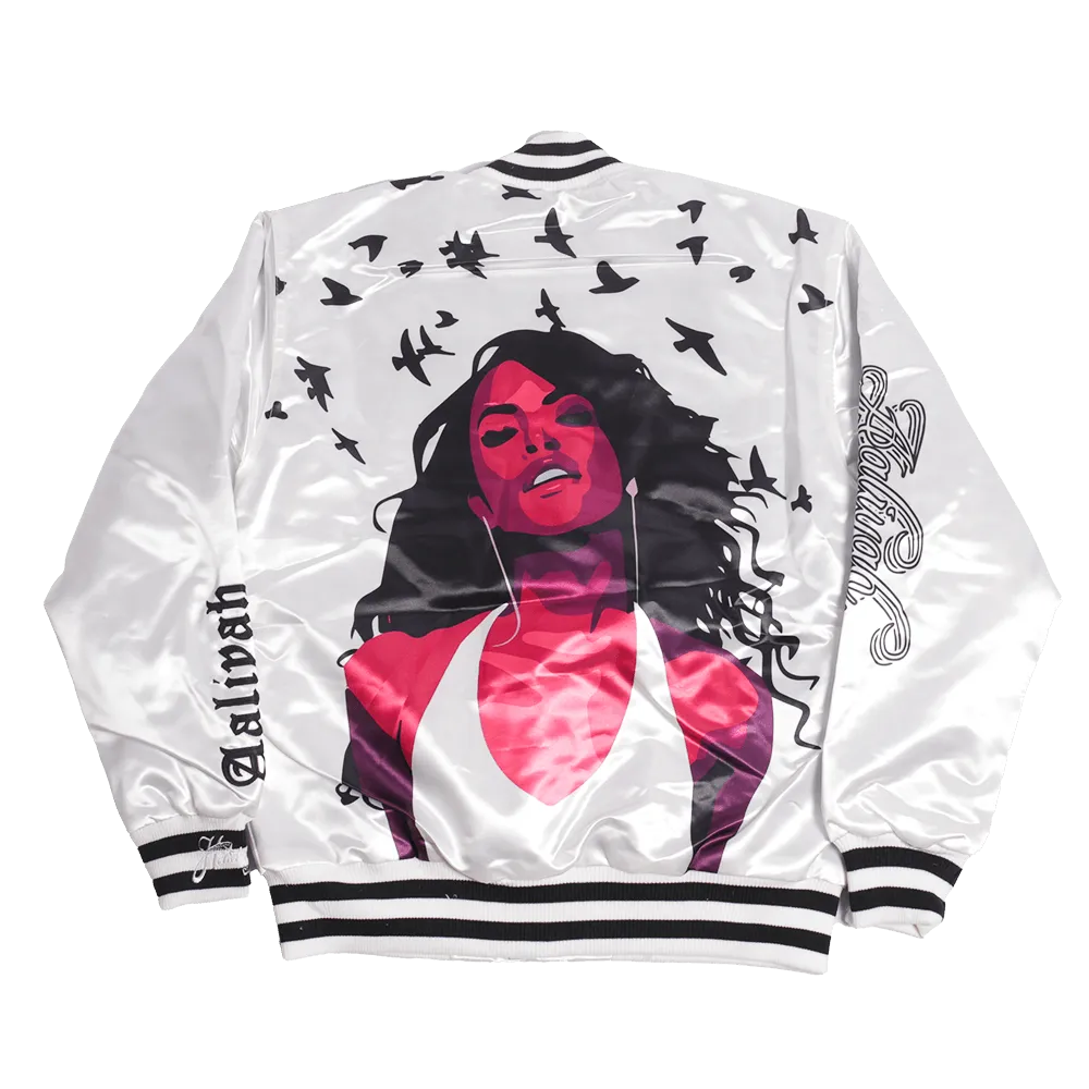 AALIYAH SATIN JACKET WHITE