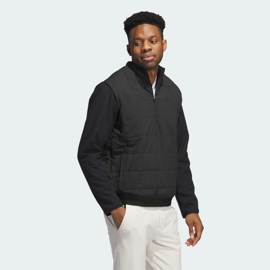 Adidas Ultimate365 Quilted DWR Half Zip Pullover - Black