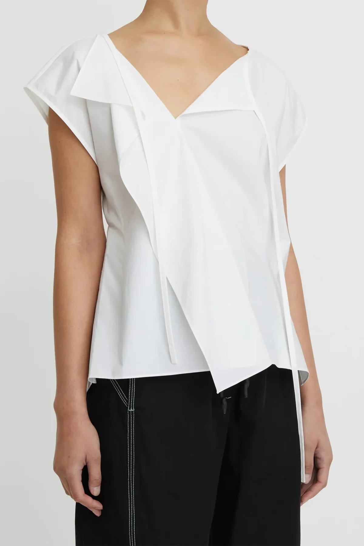 Andy Tie Neck Top in Natural
