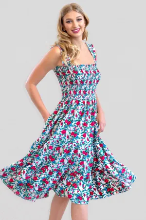 Aniela White Rose Dress