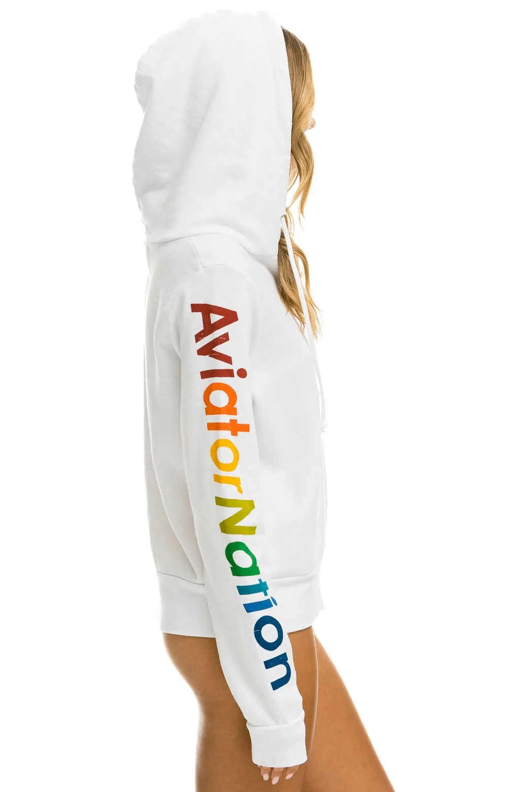 AVIATOR NATION VAIL ZIP HOODIE - WHITE