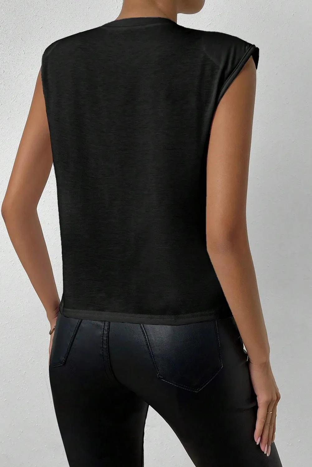 Ayda Pearl Detail Round Neck Tank