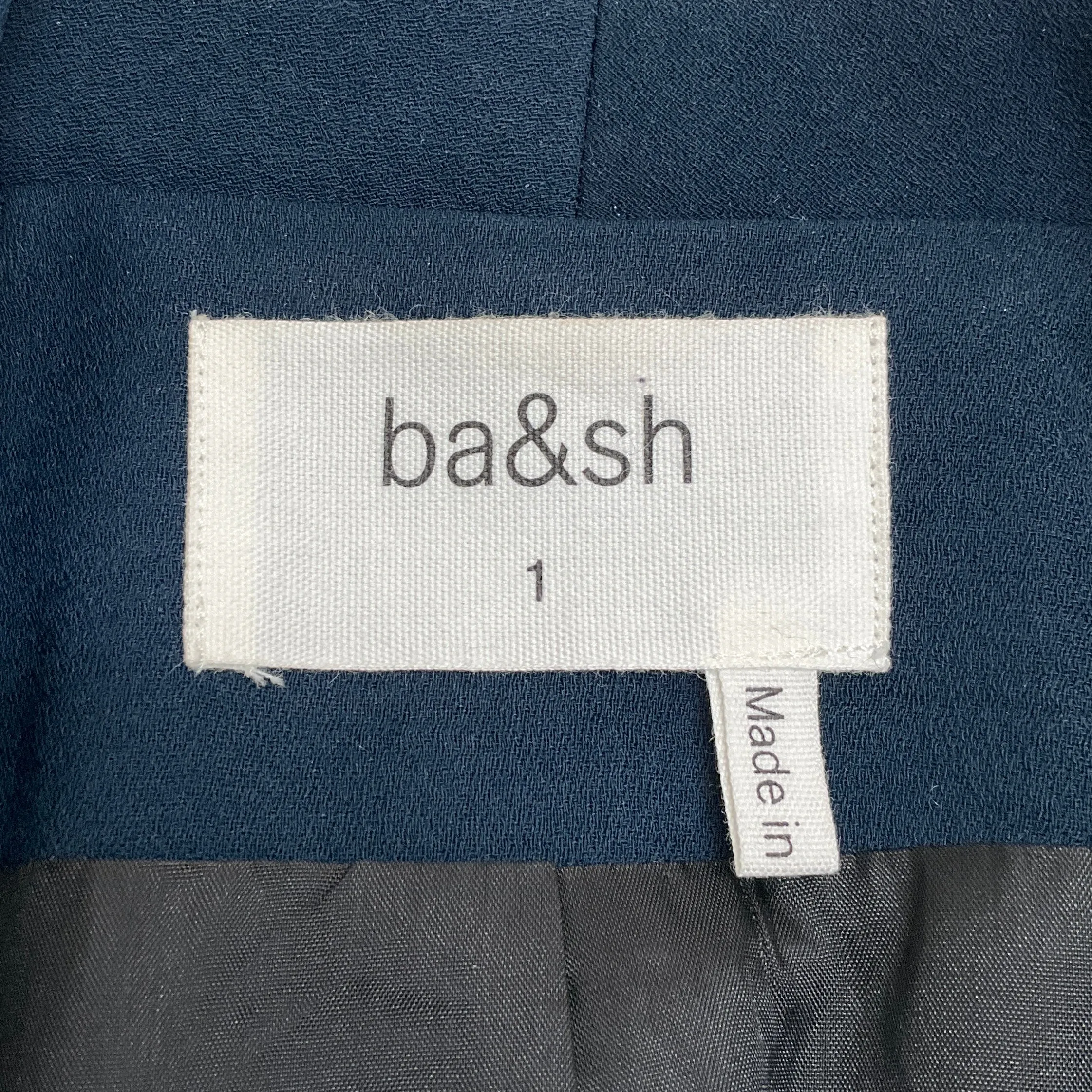 BA&SH Navy Blue Crepe Blazer