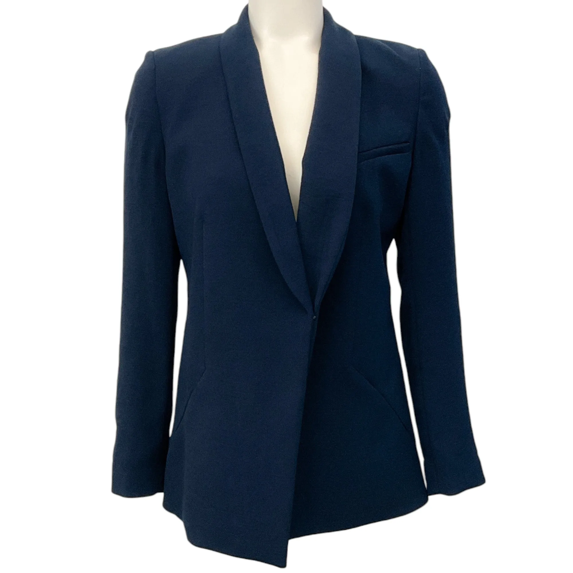 BA&SH Navy Blue Crepe Blazer