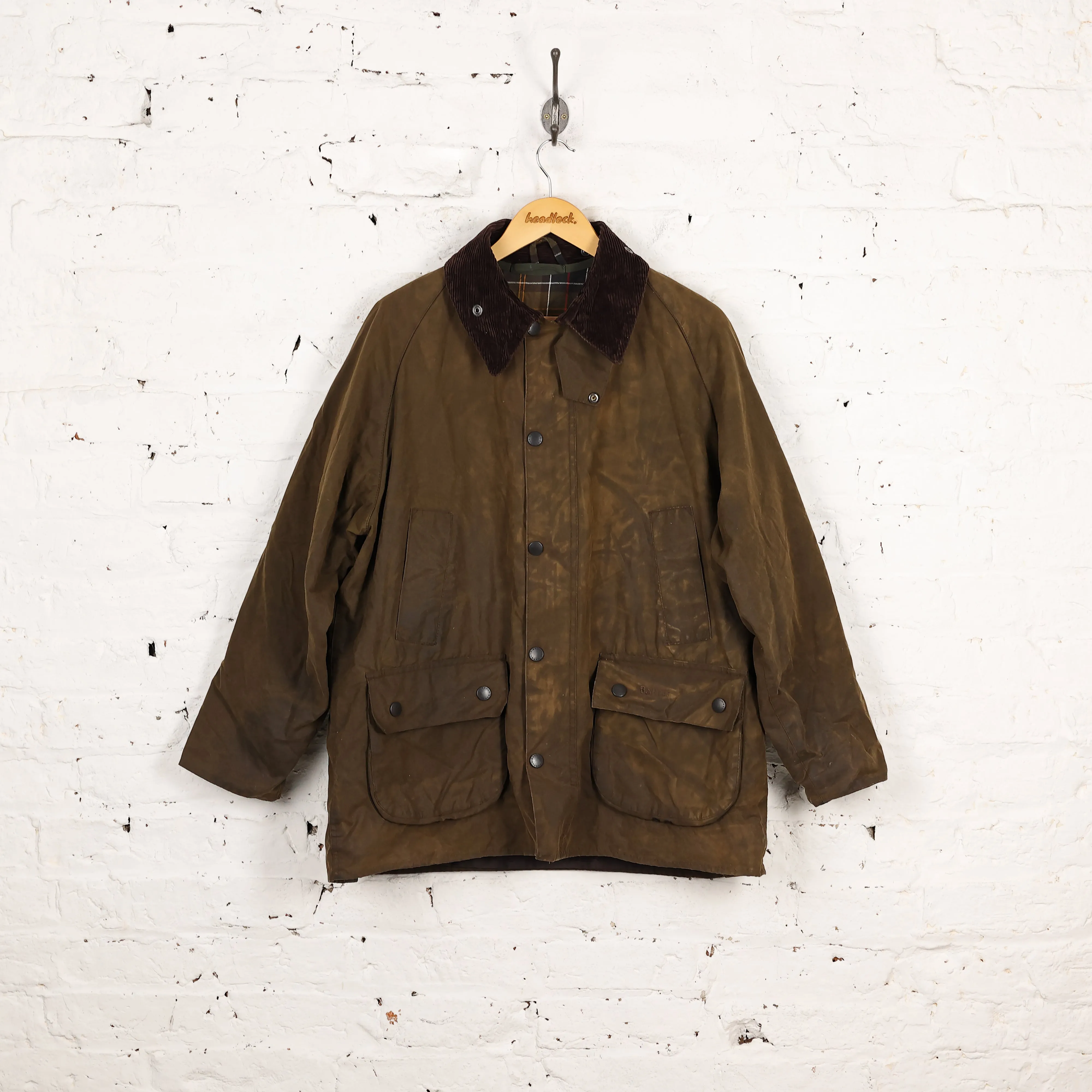 Barbour Classic Bedale Lined Wax Jacket Coat - Green - L