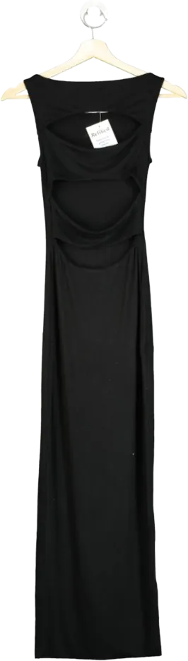 Bayse Black Cut-out Front Midi Dress UK XS