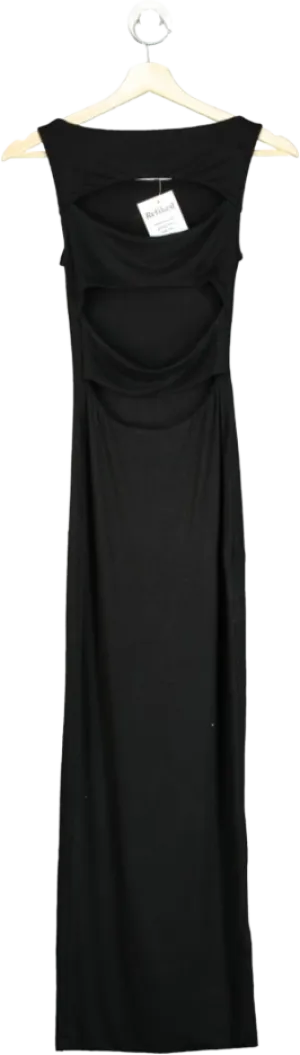 Bayse Black Cut-out Front Midi Dress UK XS