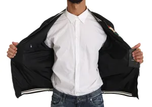Black #DGFamily Applique Bomber Jacket