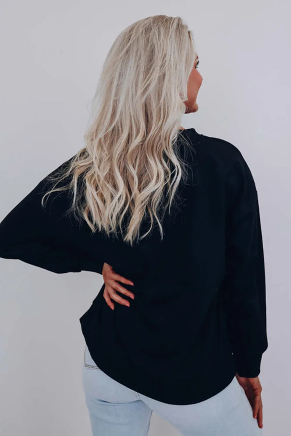 Black Tinsel Merry & Bright Graphic Pullover Sweatshirt