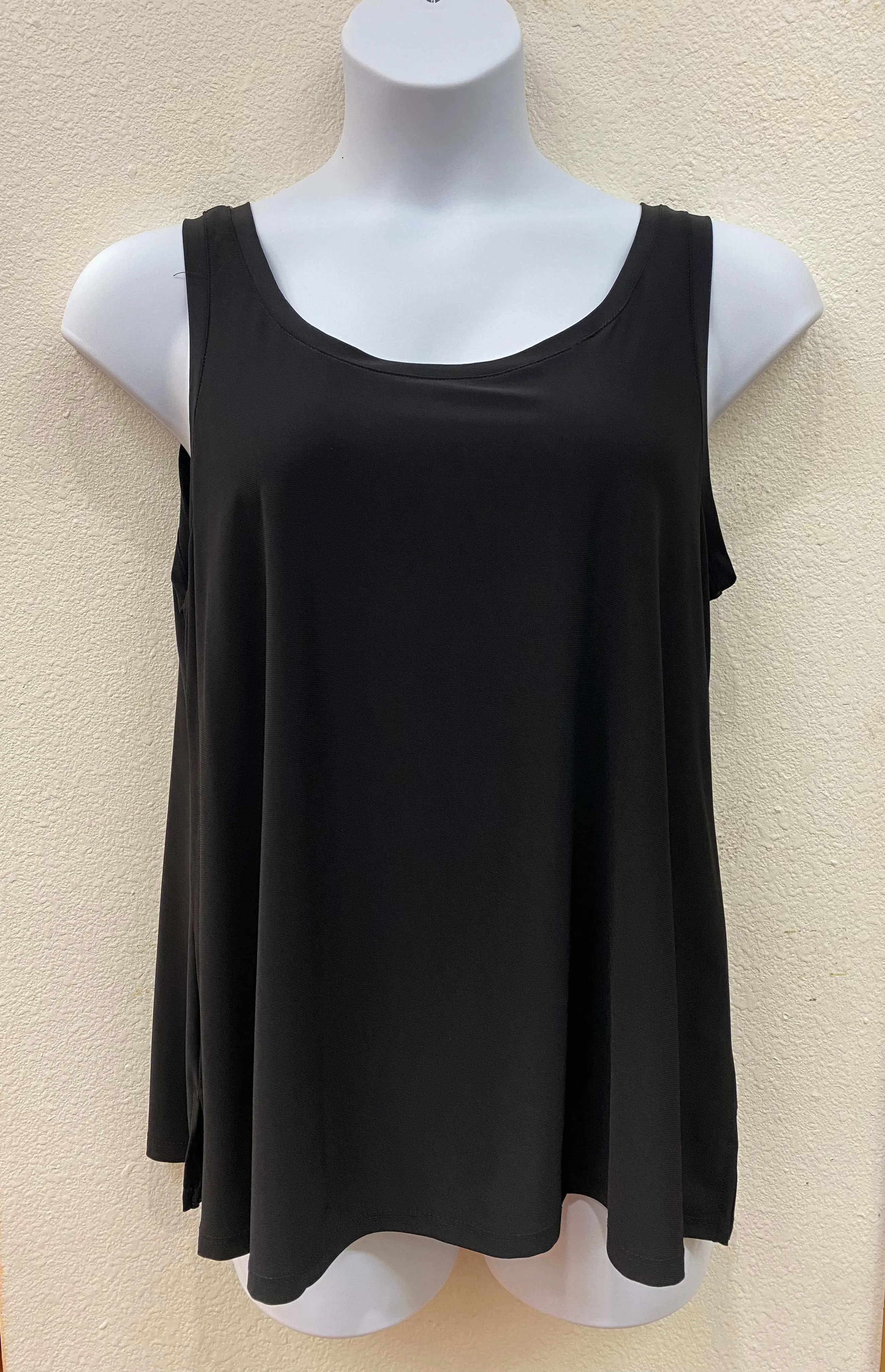 Black V-Neck to Round Neck Reversible Tank Top