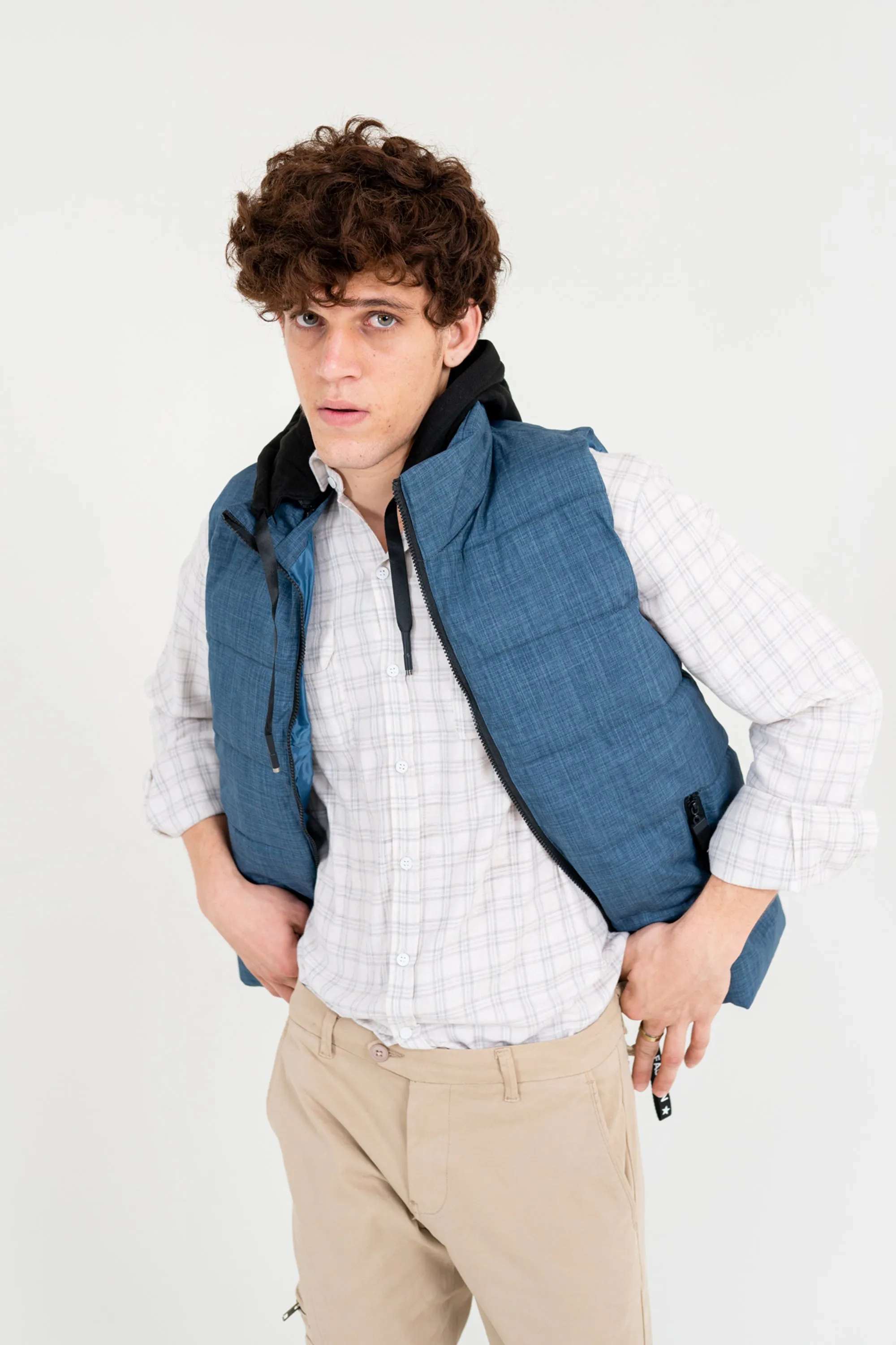 Blue Quilted Gilet