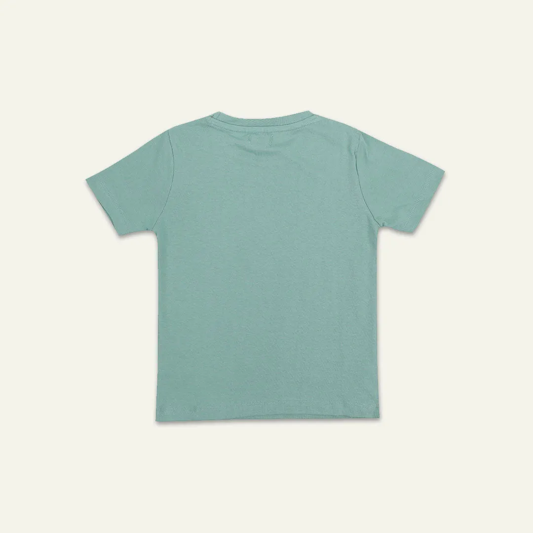 Blue Surfing Tiger Print T-Shirt