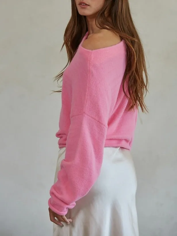 Boat Neck Sweater - Pink FINAL SALE