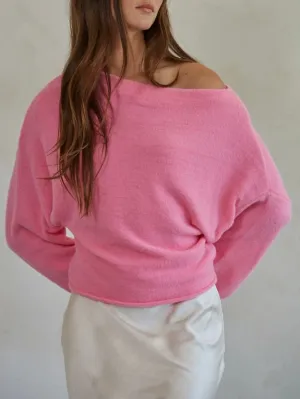 Boat Neck Sweater - Pink FINAL SALE