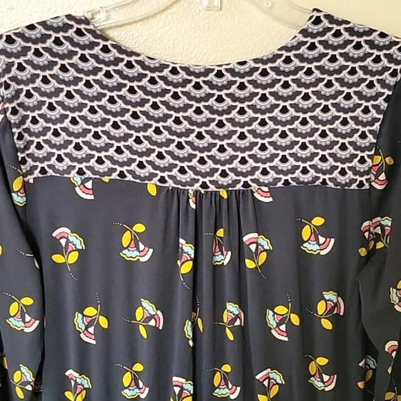 Boden Gray Glenda Jersey Knit Faux Wrap Floral Dress - Size 12