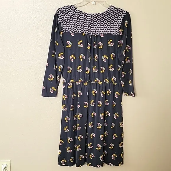 Boden Gray Glenda Jersey Knit Faux Wrap Floral Dress - Size 12