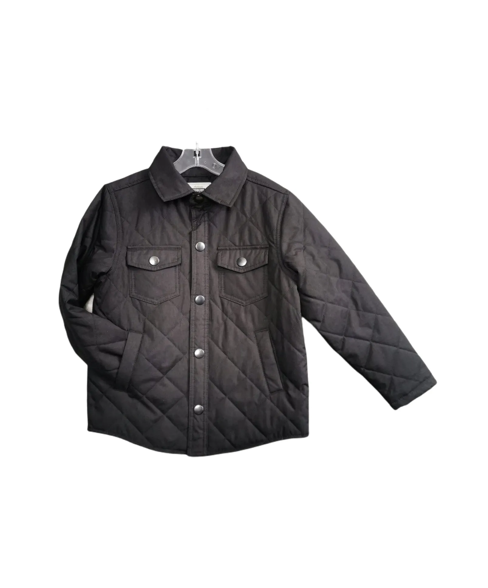 BOY SIZE SMALL (5/6 YEARS) - GYMBOREE Grey Quilted Button Down Jacket NWT B40