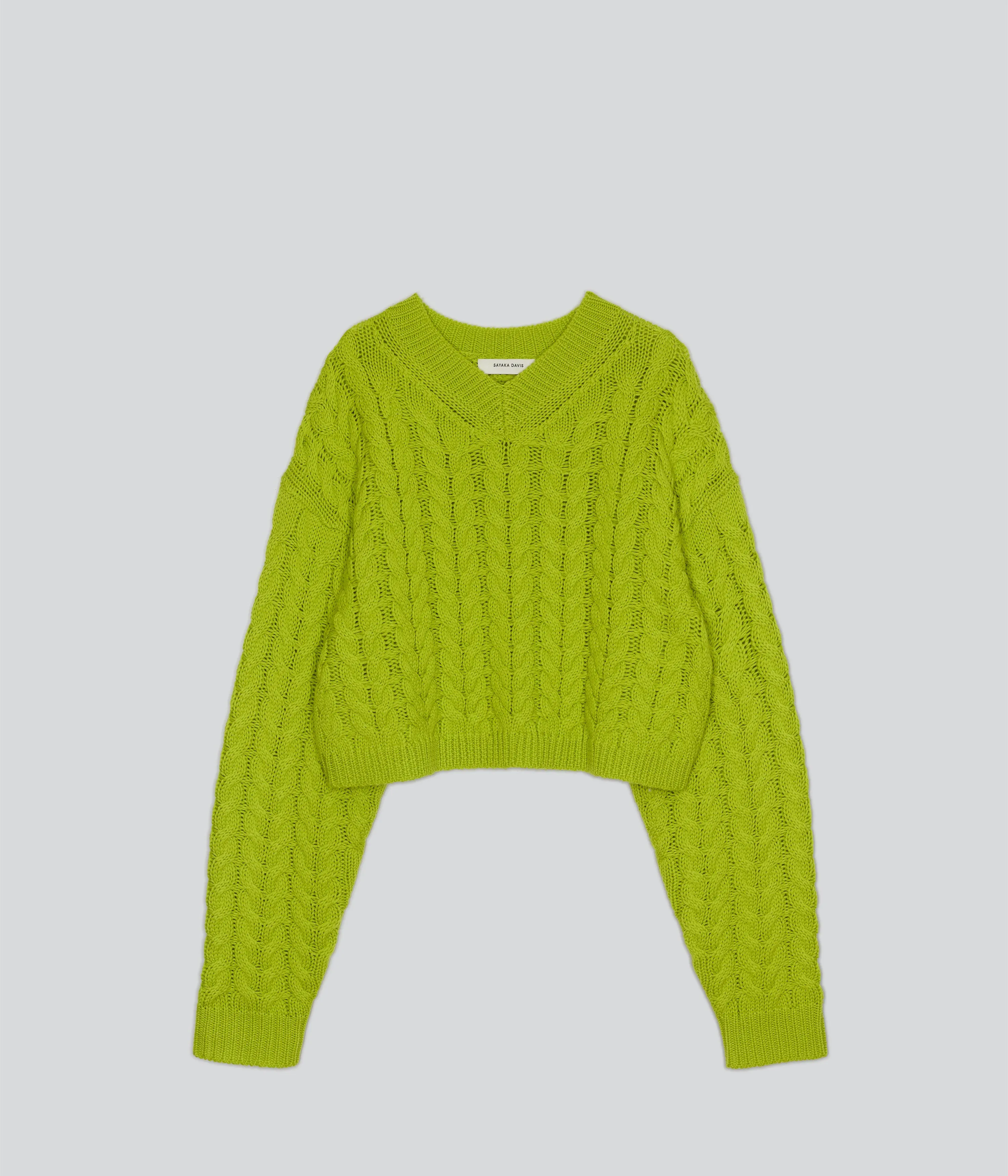 Cable Sweater in Wasabi