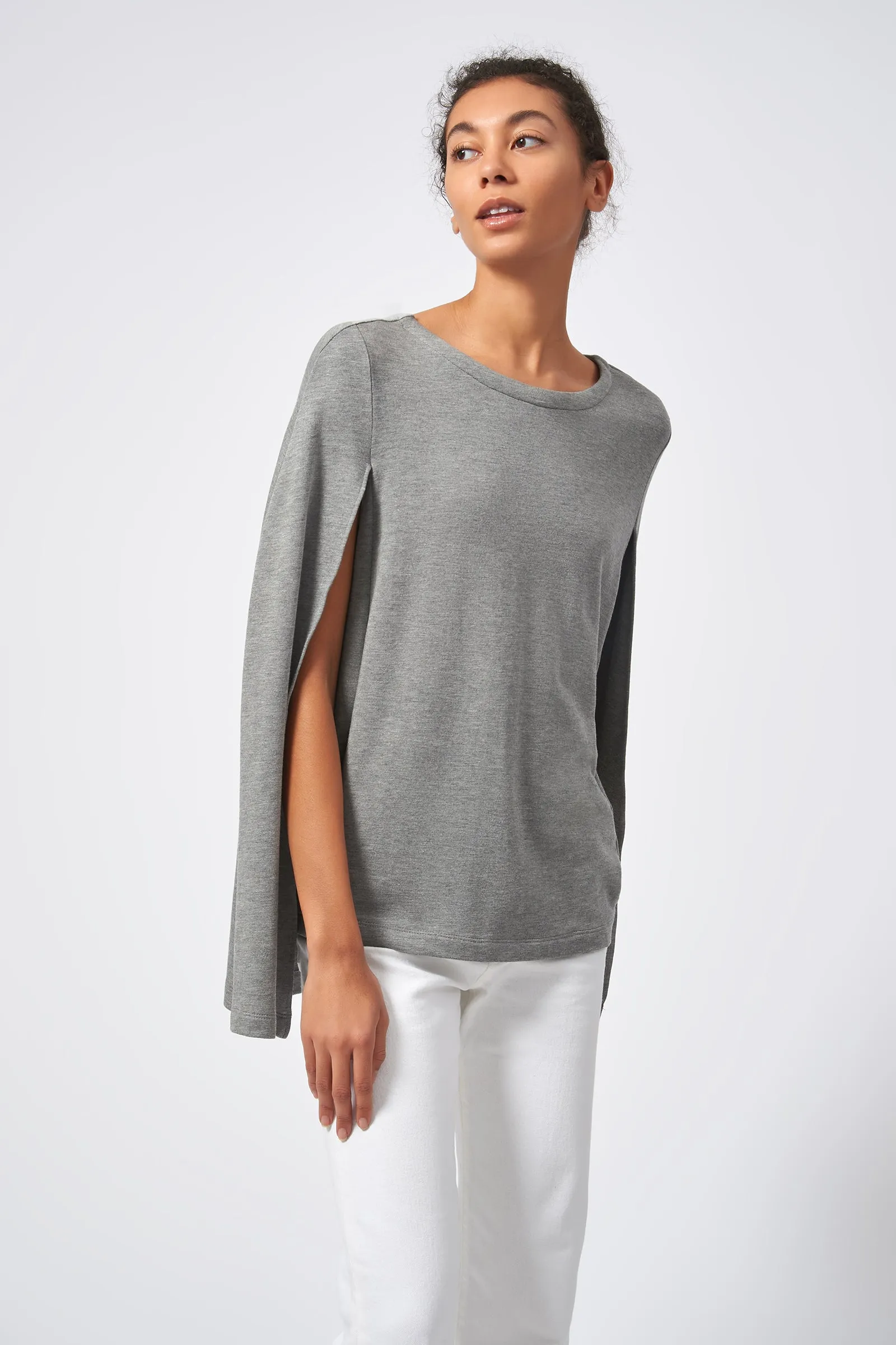 Cape Sweatshirt - Heather Grey