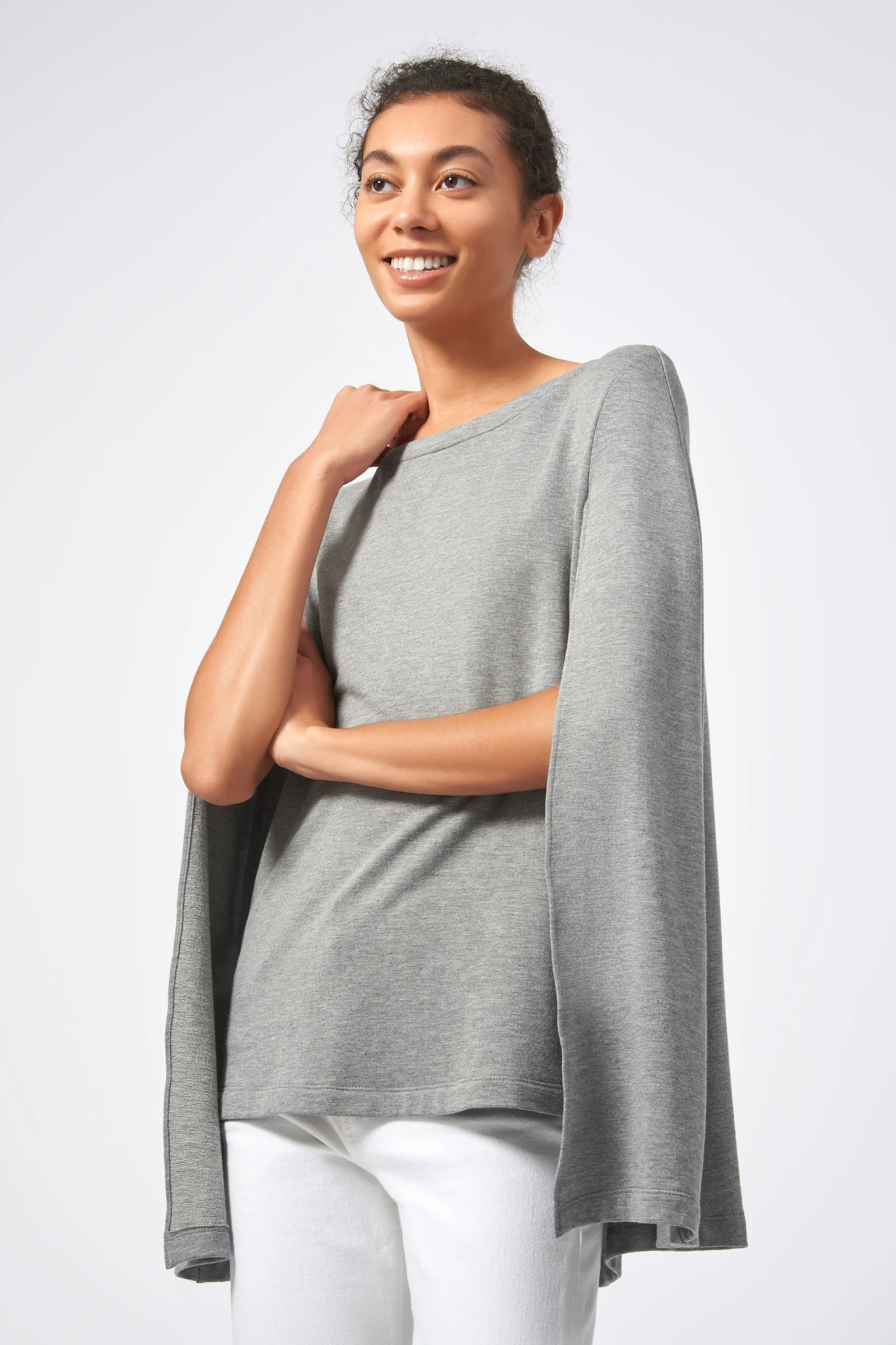 Cape Sweatshirt - Heather Grey
