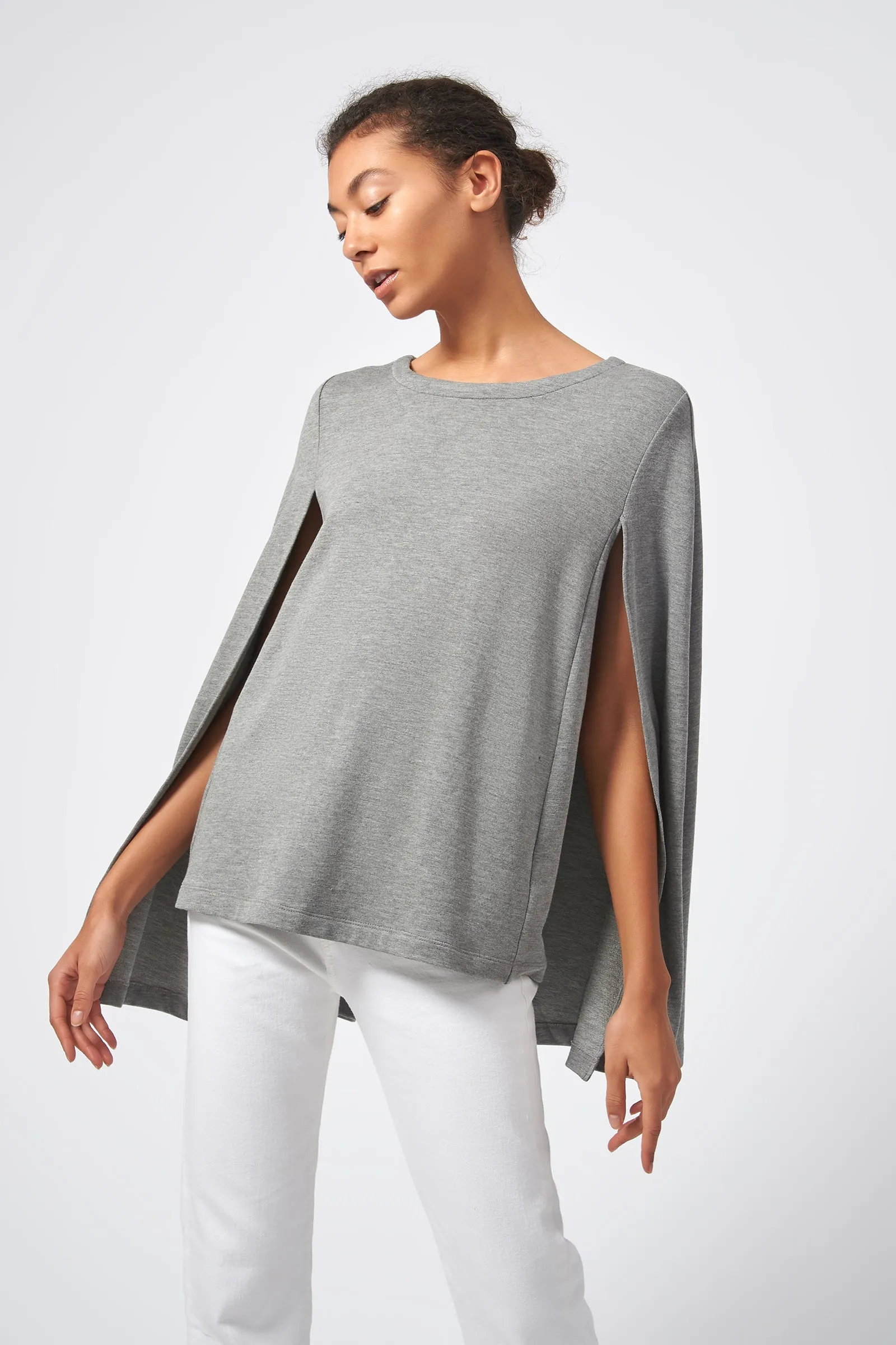 Cape Sweatshirt - Heather Grey
