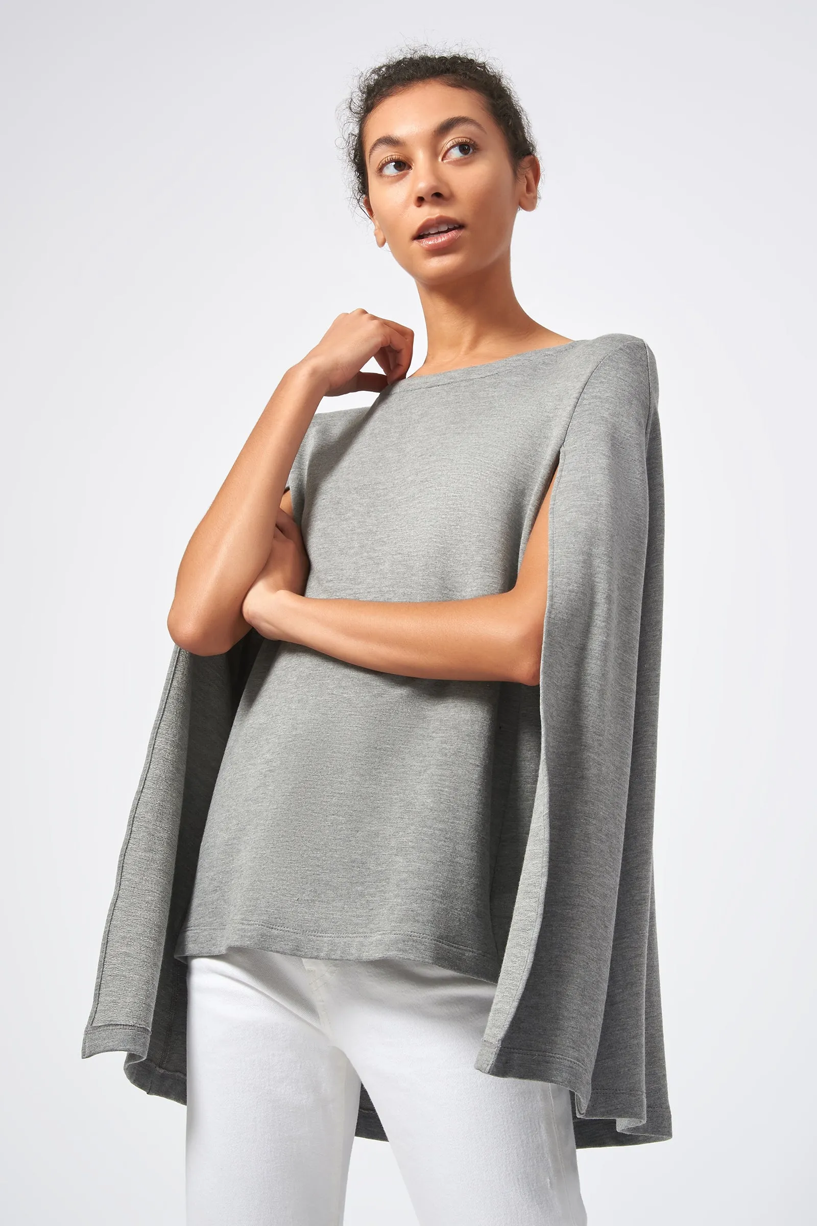 Cape Sweatshirt - Heather Grey