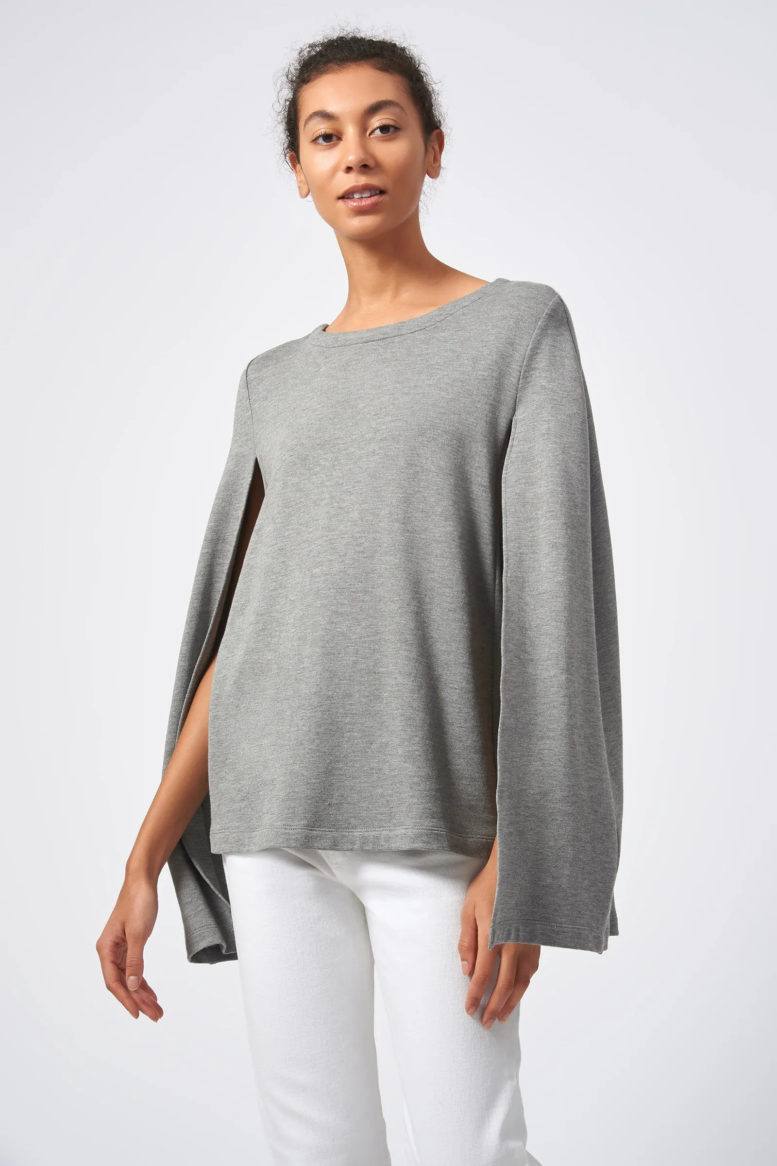 Cape Sweatshirt - Heather Grey