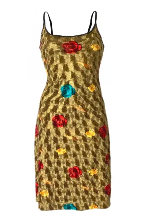 CARAMEL ROSE VELVET DRESS