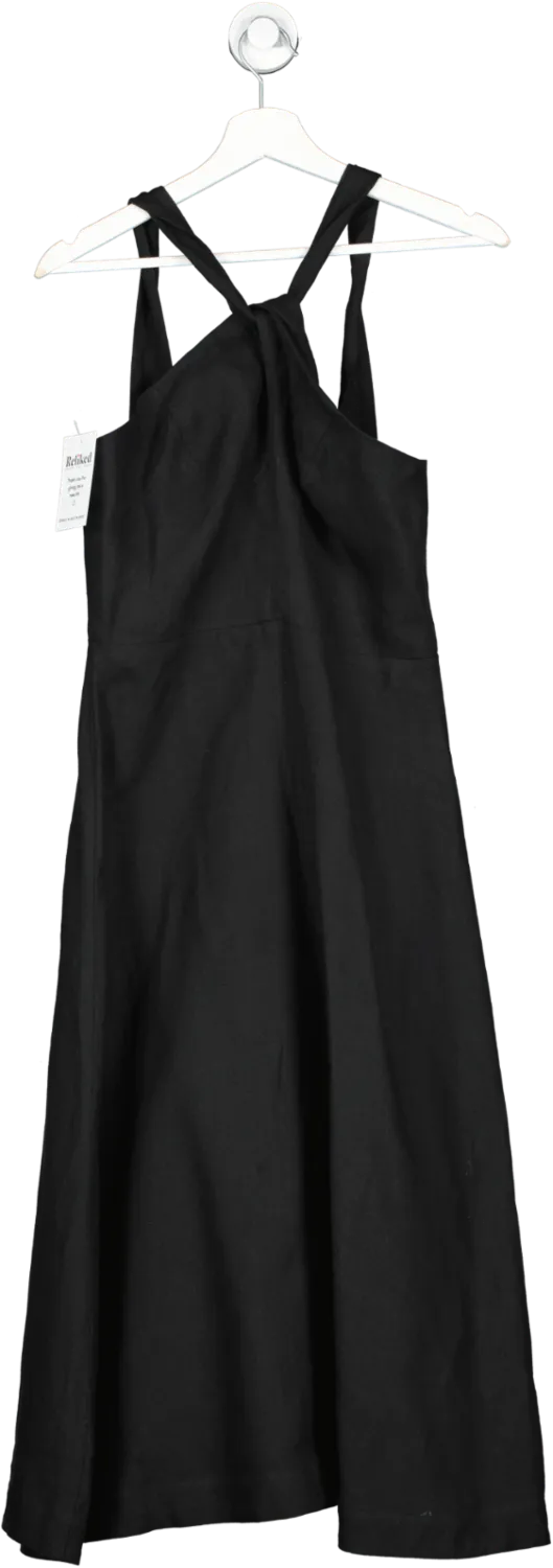 Casa Raki Black Rebecca Midi Dress UK S