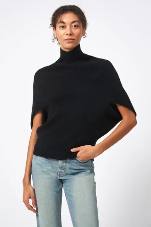 Cashmere Cape Sweater - Black
