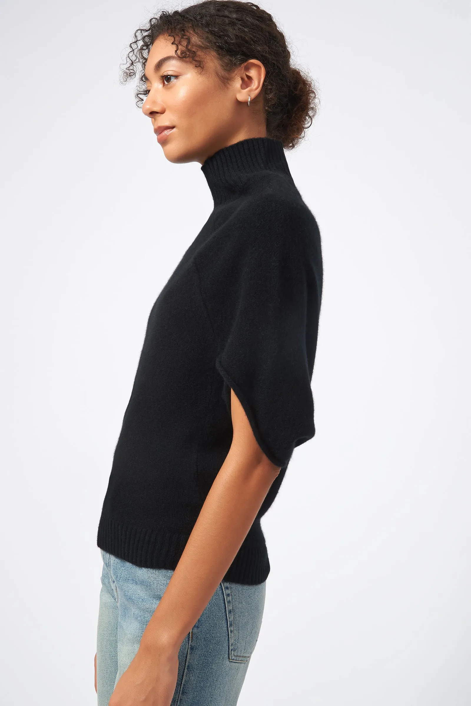 Cashmere Cape Sweater - Black