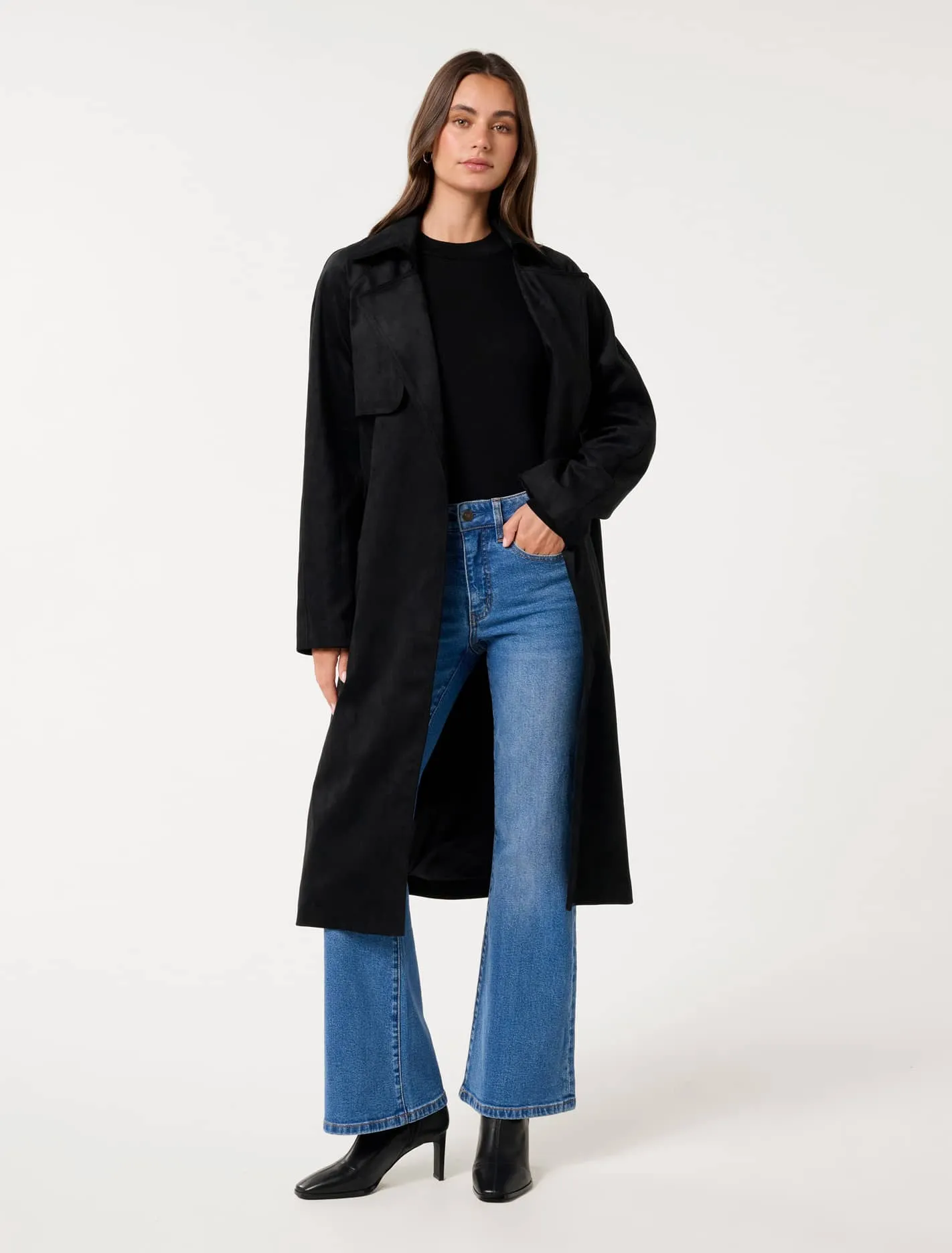 Cass Suede Trench Coat