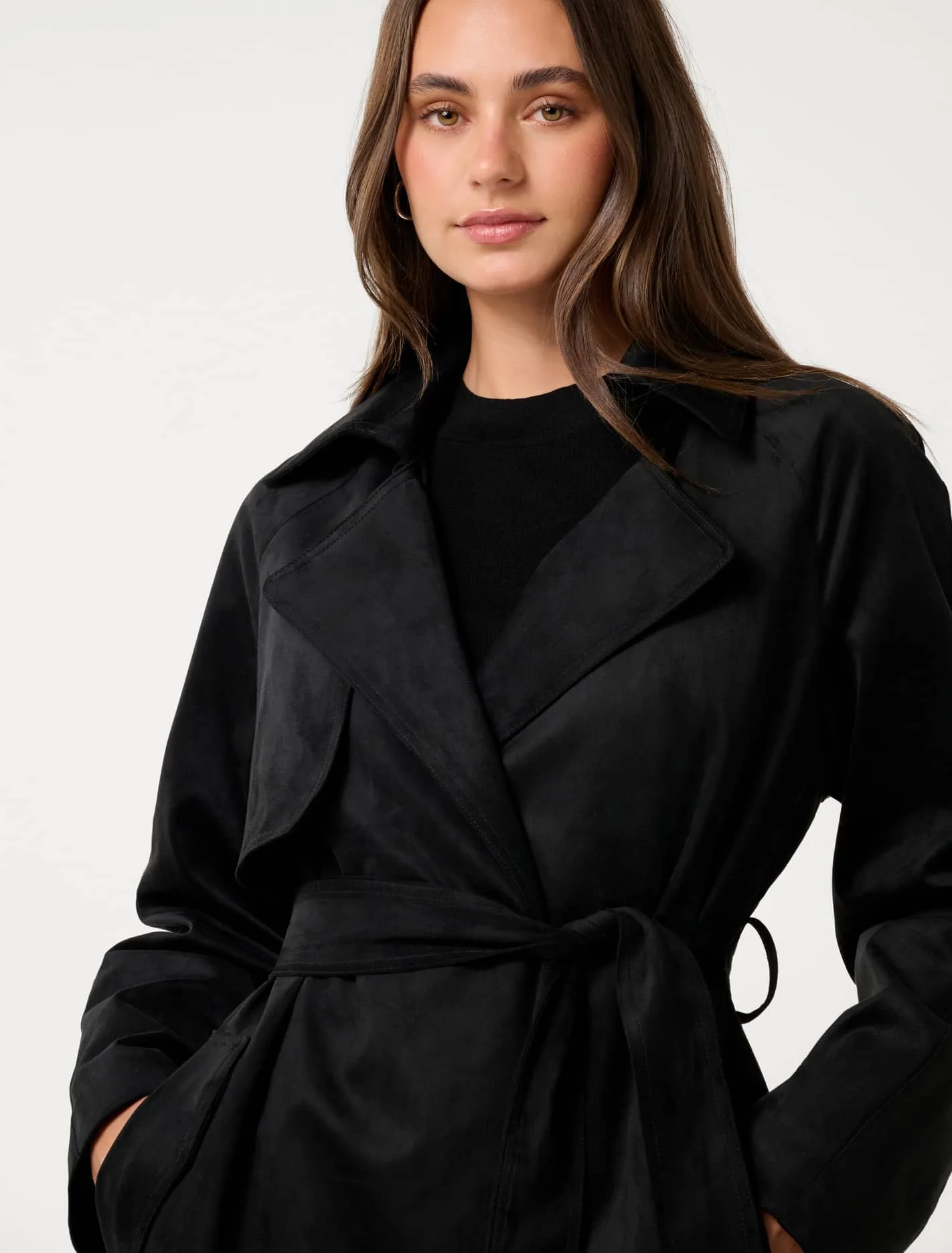 Cass Suede Trench Coat