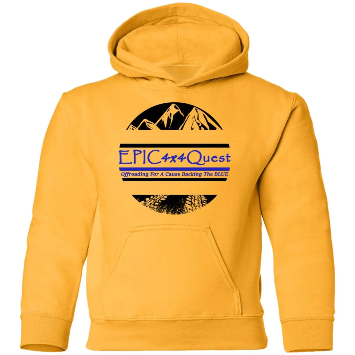 Circle EPIC Mountain Black and Blue G185B Youth Pullover Hoodie