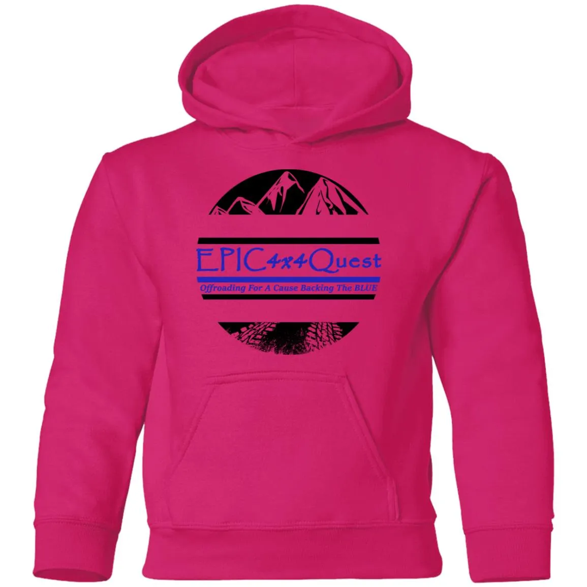 Circle EPIC Mountain Black and Blue G185B Youth Pullover Hoodie