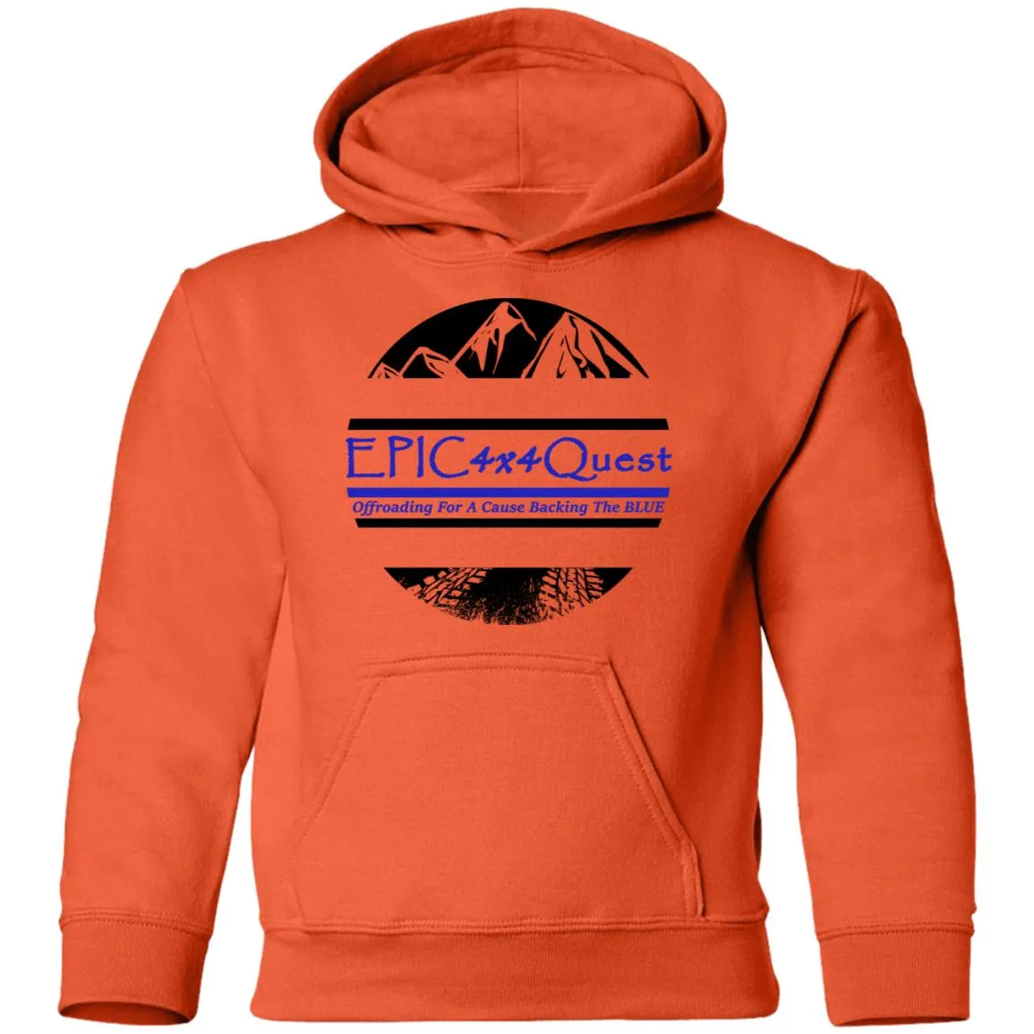 Circle EPIC Mountain Black and Blue G185B Youth Pullover Hoodie