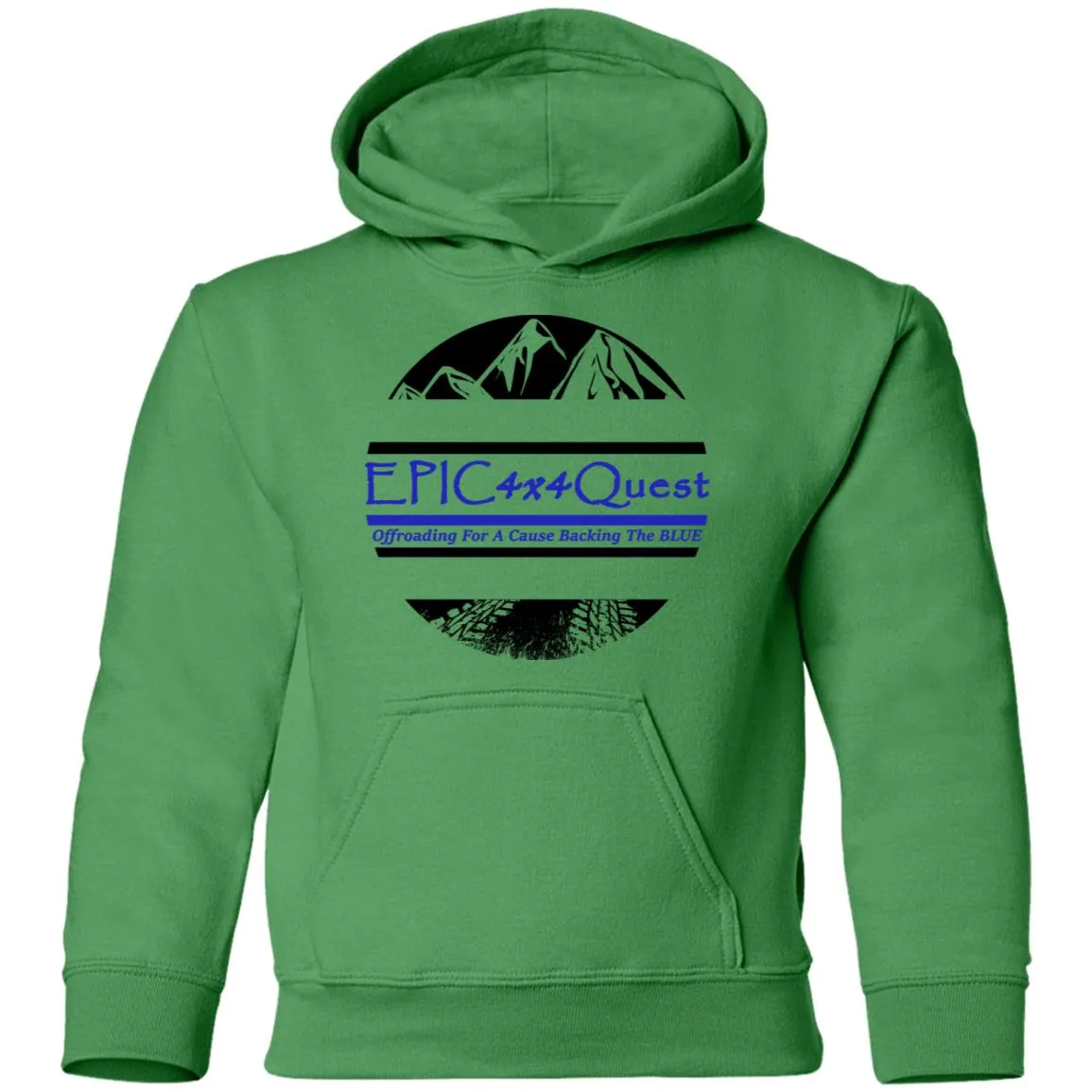 Circle EPIC Mountain Black and Blue G185B Youth Pullover Hoodie