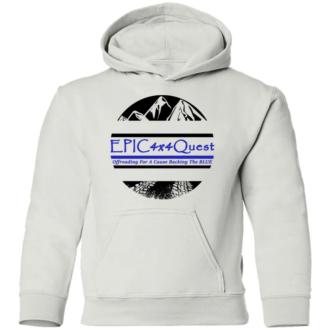 Circle EPIC Mountain Black and Blue G185B Youth Pullover Hoodie