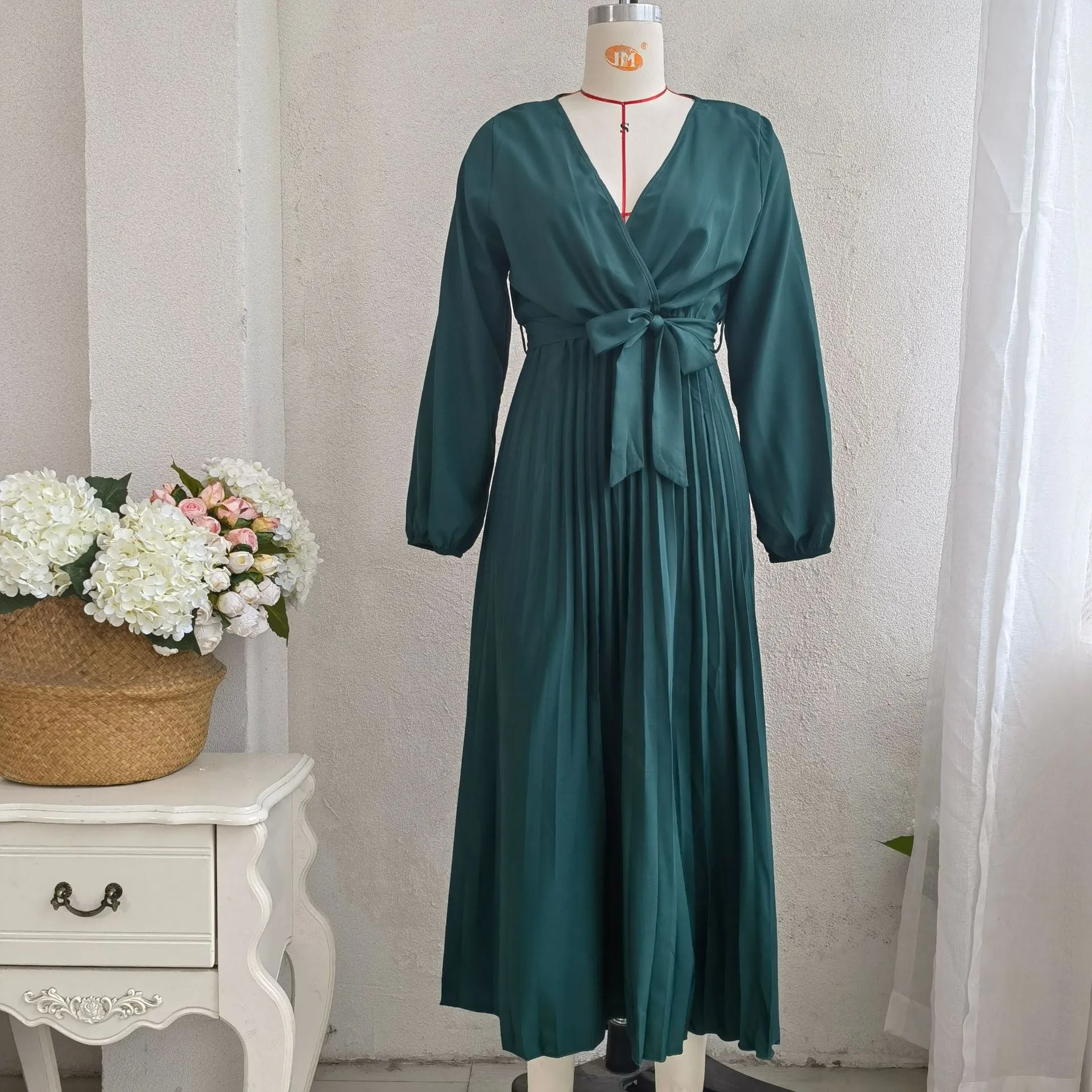Classy V Neck Long Sleeves Midi Dresses