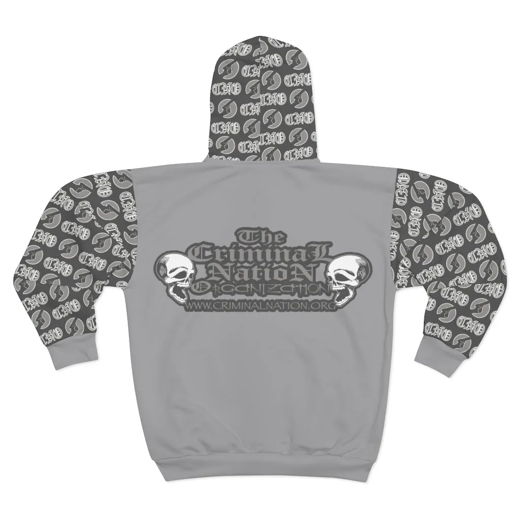 CNO Gray on Gray Zip Up Hoodie