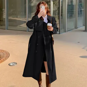 Cornelia: A long, double-breasted trench coat