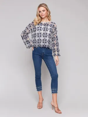 Crochet Long Sleeve - Denim