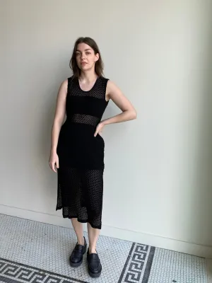crochet stretch midi dress